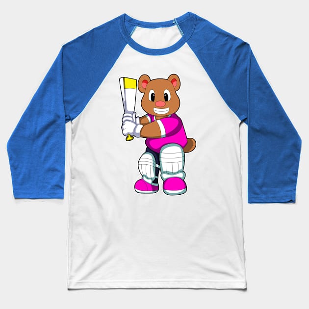 Bear as Batsman with Cricket bat Baseball T-Shirt by Markus Schnabel